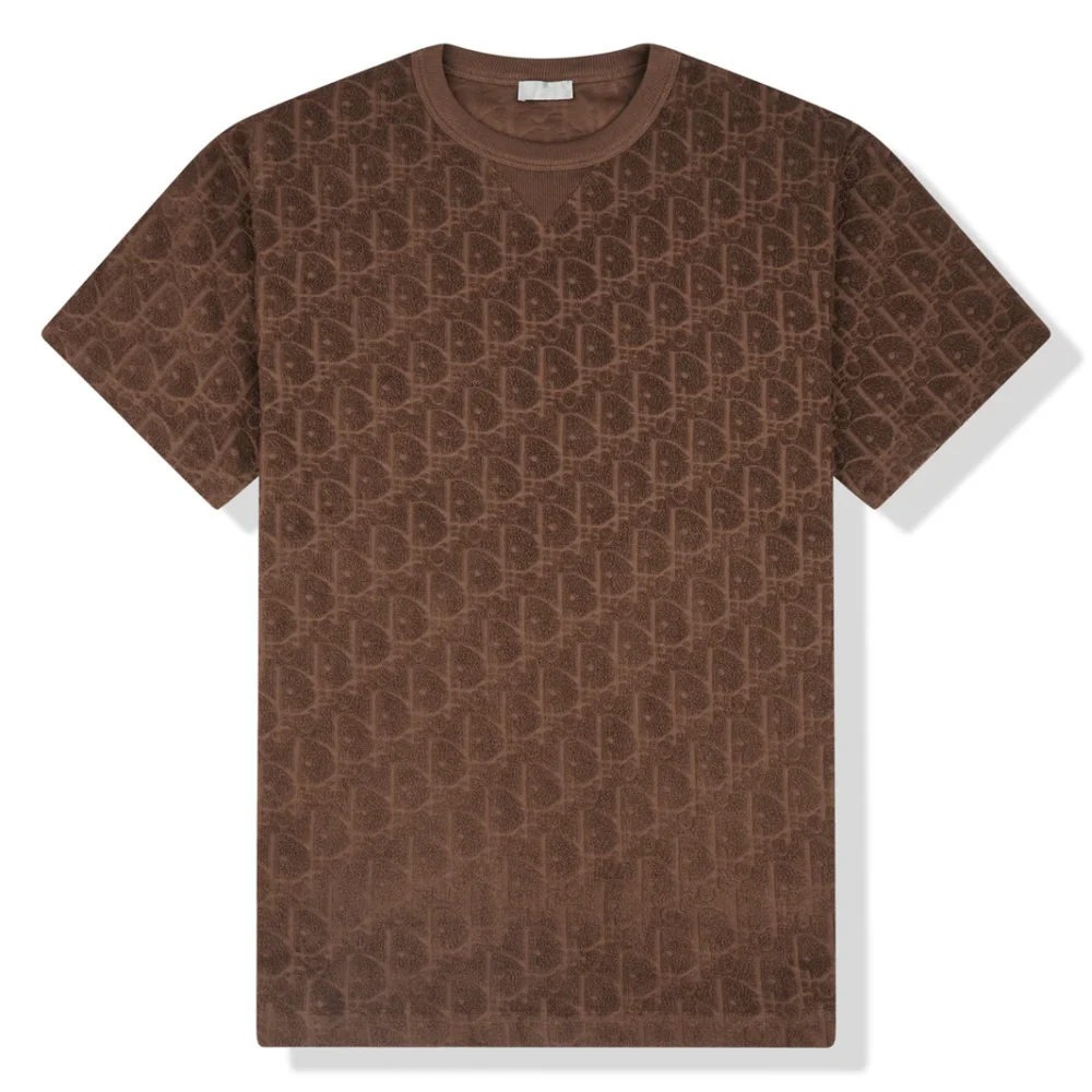 Dior Oblique Towelling Brown T Shirt