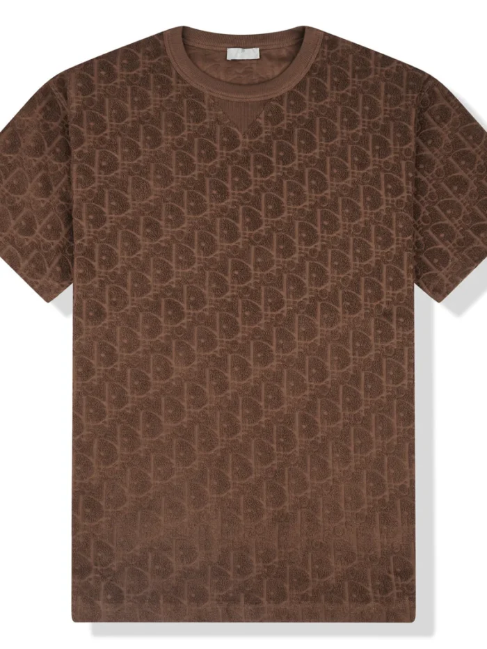 Dior Oblique Towelling Brown T Shirt