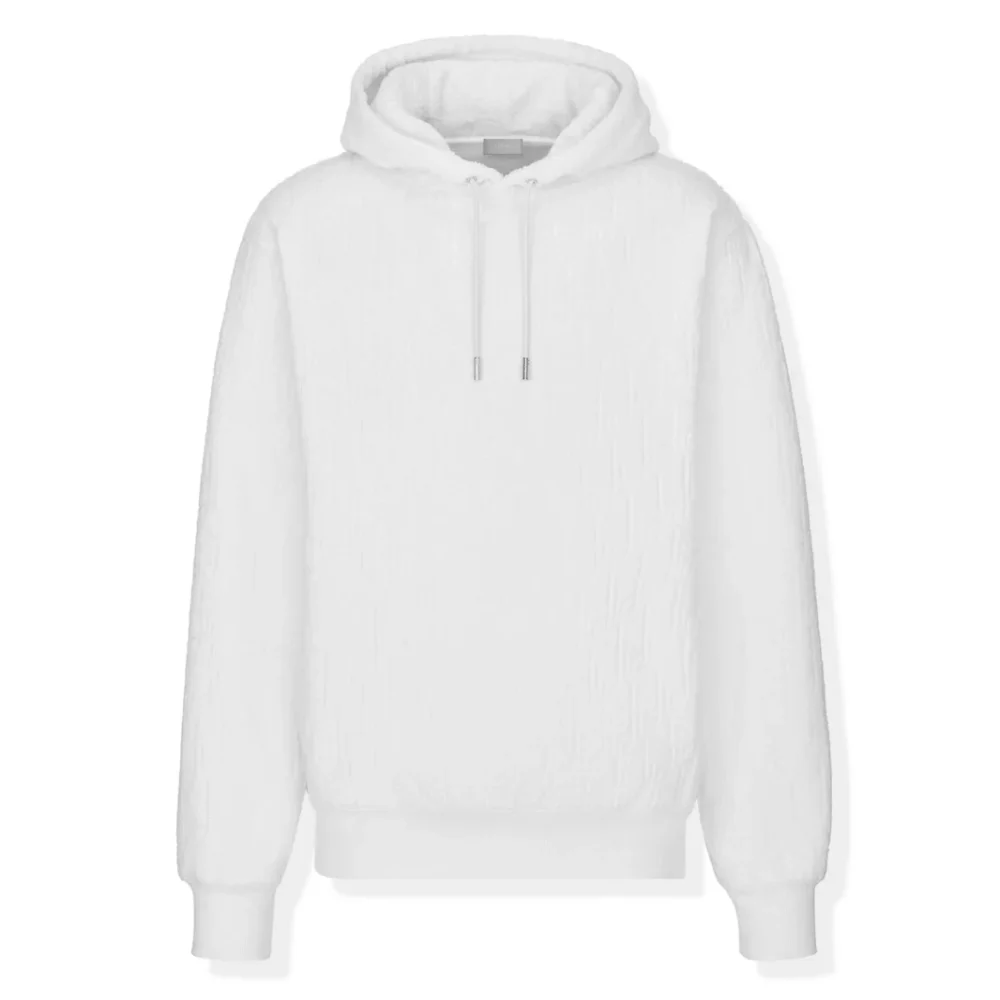 Preloved - Dior Oblique Towelling Terry White Hoodie