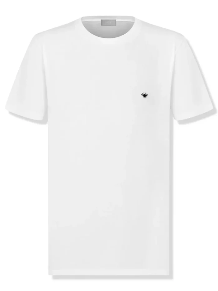 Preloved - Dior Embroidered Bee Logo White T Shirt