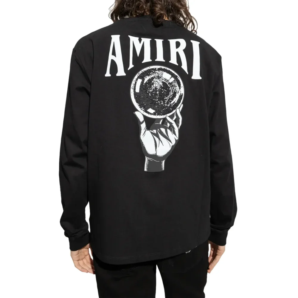 Amiri Crystal Ball Long Sleeve Black T Shirt - Image 2