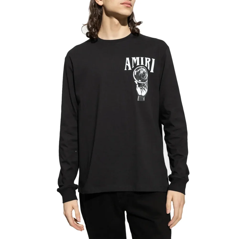 Amiri Crystal Ball Long Sleeve Black T Shirt - Image 4
