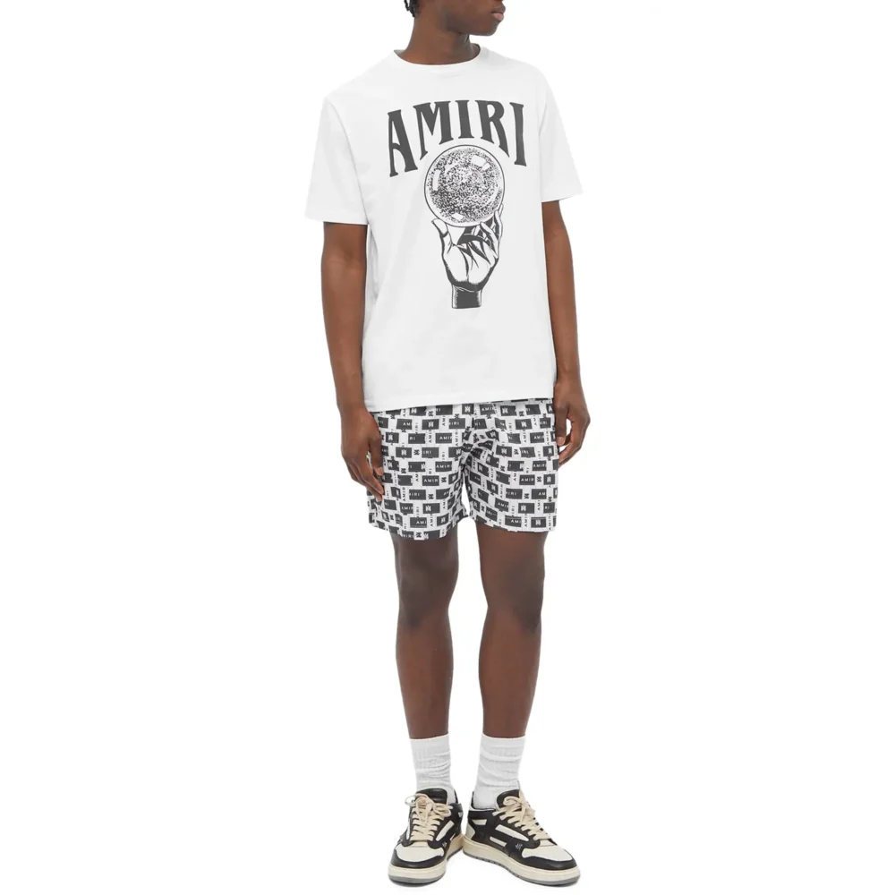 Amiri Interweave Black White Swim Shorts - Image 3