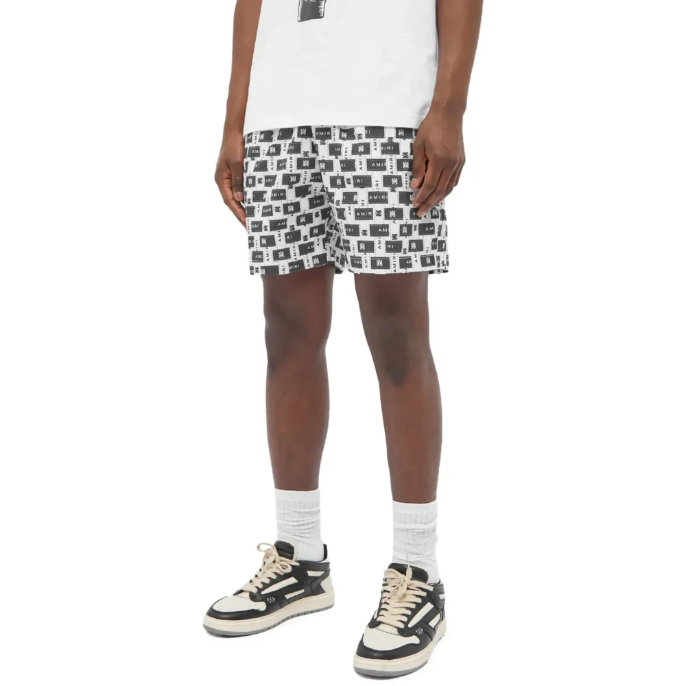 Amiri Interweave Black White Swim Shorts - Image 2