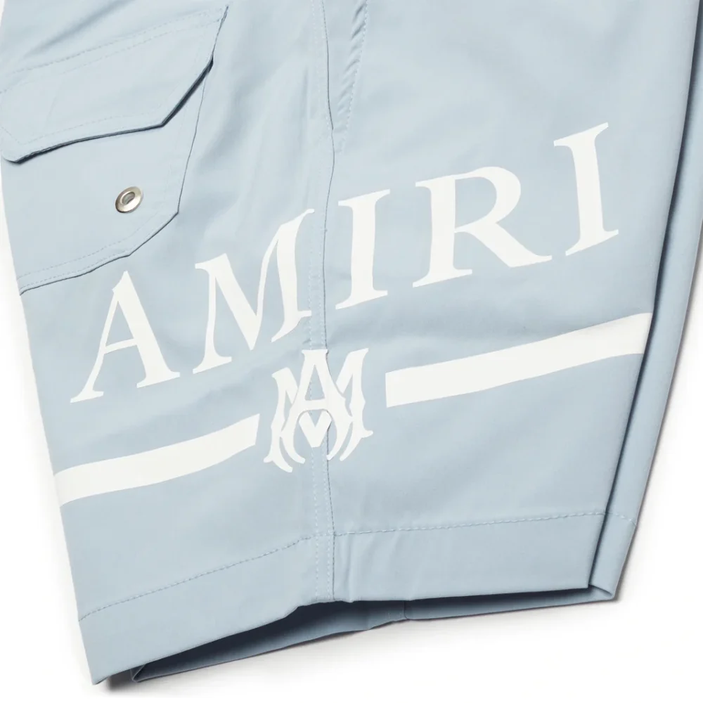 Amiri Kids MA Bar Dusty Blue Swim Trunks - Image 2