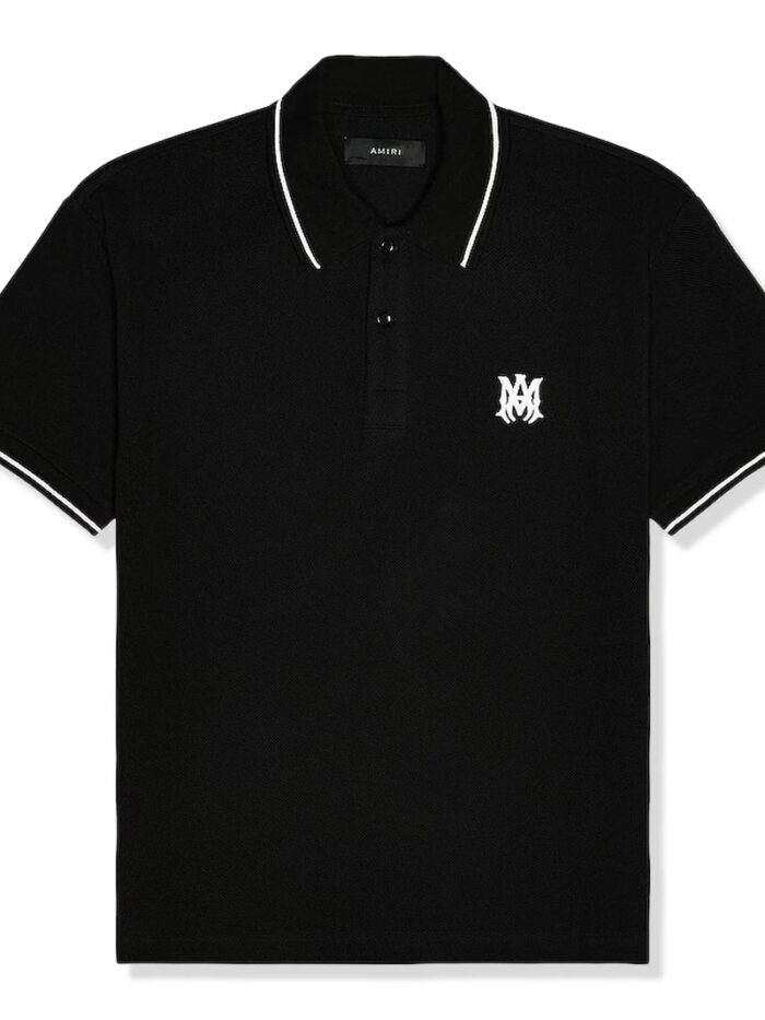 Amiri Solid Short Sleeve Black Polo Shirt
