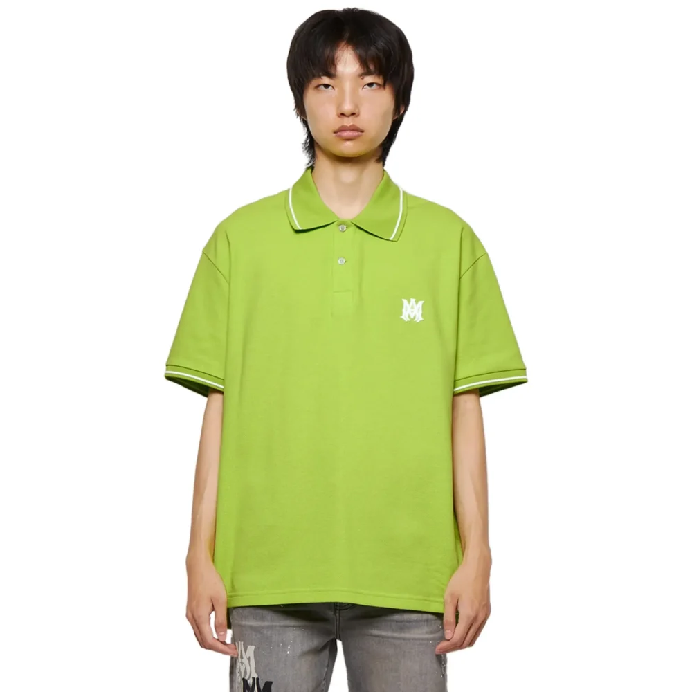Amiri Solid Short Sleeve Green Polo Shirt - Image 2