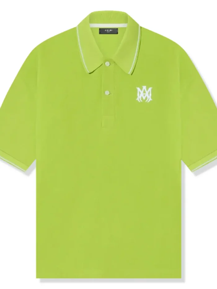Amiri Solid Short Sleeve Green Polo Shirt