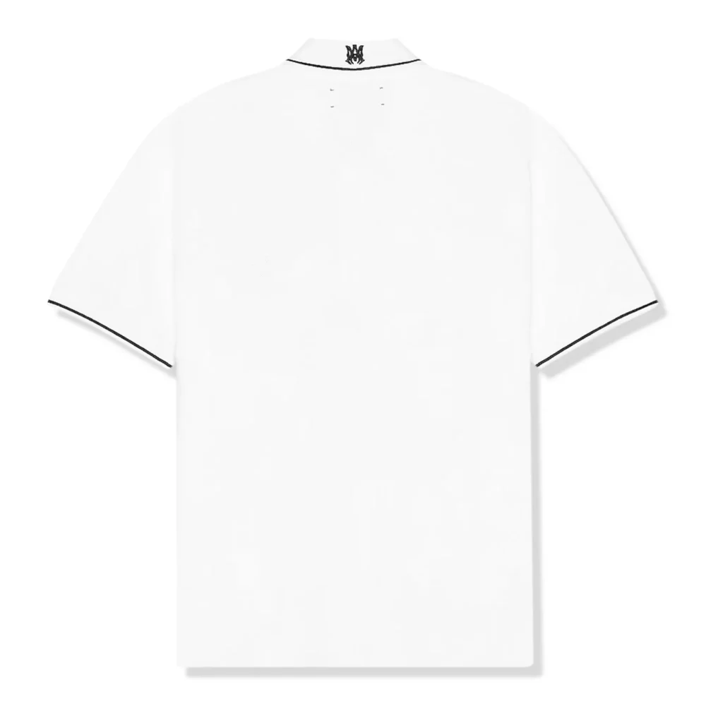 Amiri Solid Short Sleeve White Polo Shirt - Image 2