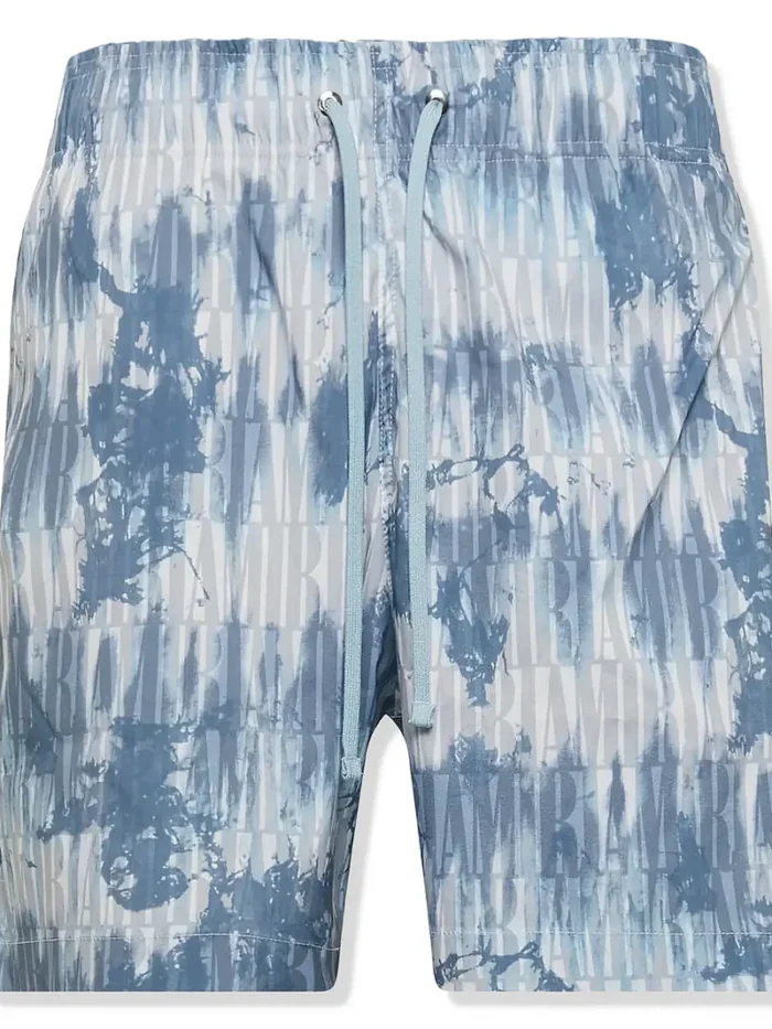 Amiri Tie Dye Blue Swim Shorts