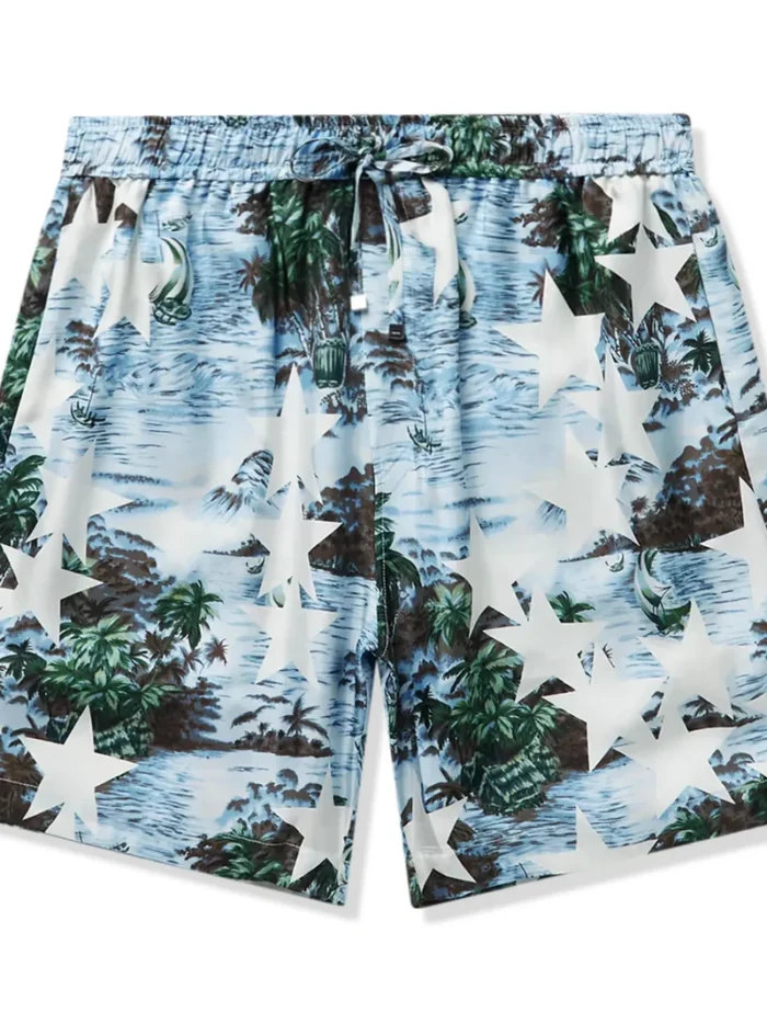 Amiri Tropical Star Blue Swim Shorts