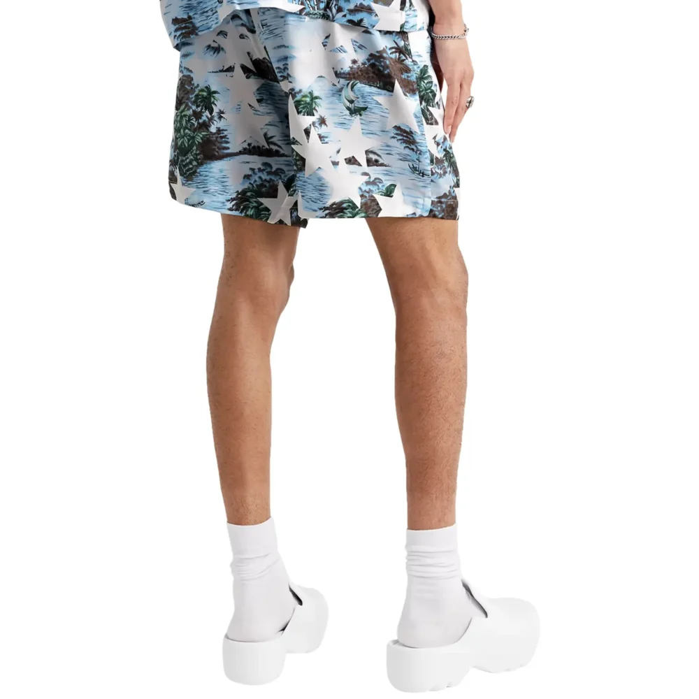 Amiri Tropical Star Blue Swim Shorts - Image 2