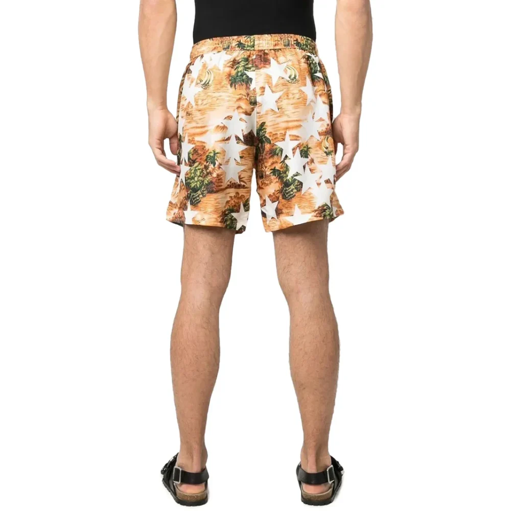 Amiri Tropical Star Orange Swim Shorts - Image 2