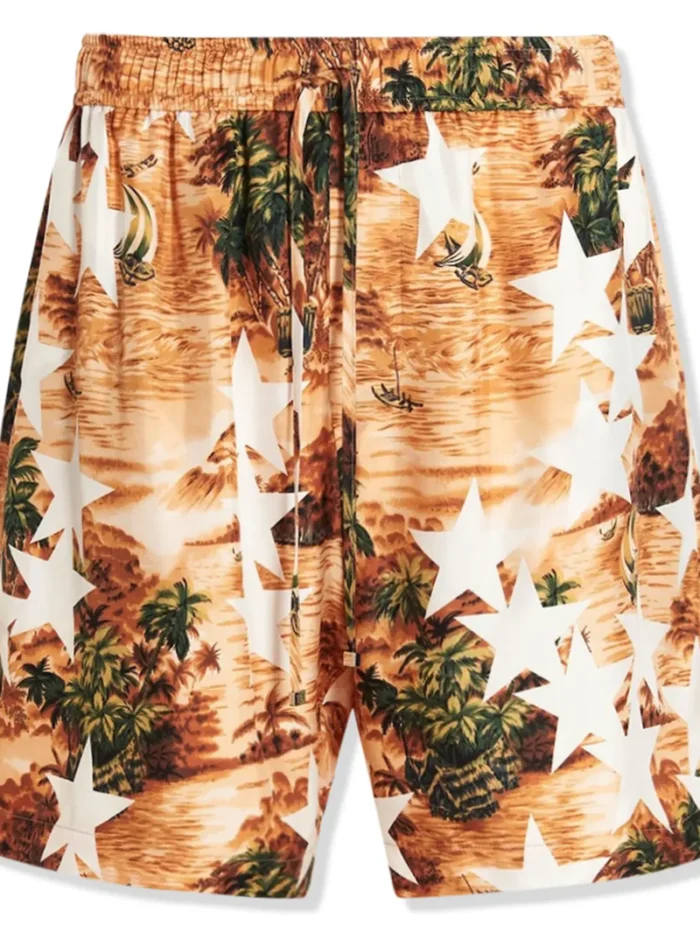 Amiri Tropical Star Orange Swim Shorts