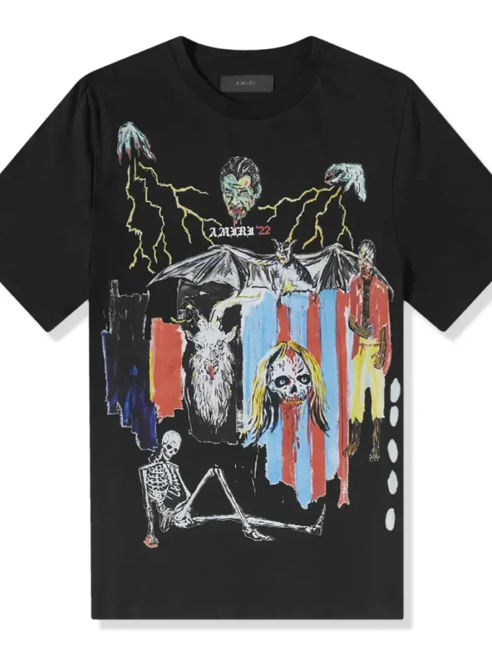 Amiri Wes Lang Blood 38' Black T Shirt