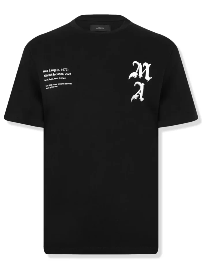 Amiri Wes Lang Checker Skull Black T Shirt