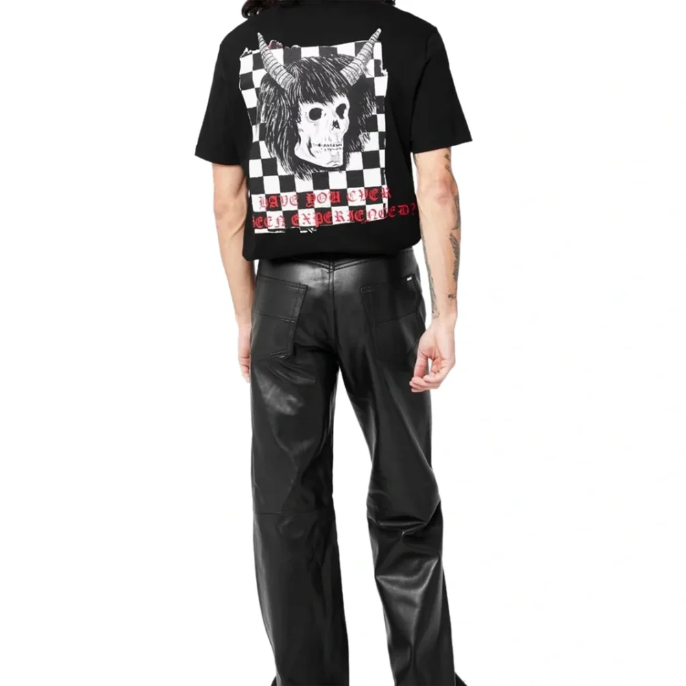 Amiri Wes Lang Checker Skull Black T Shirt - Image 3