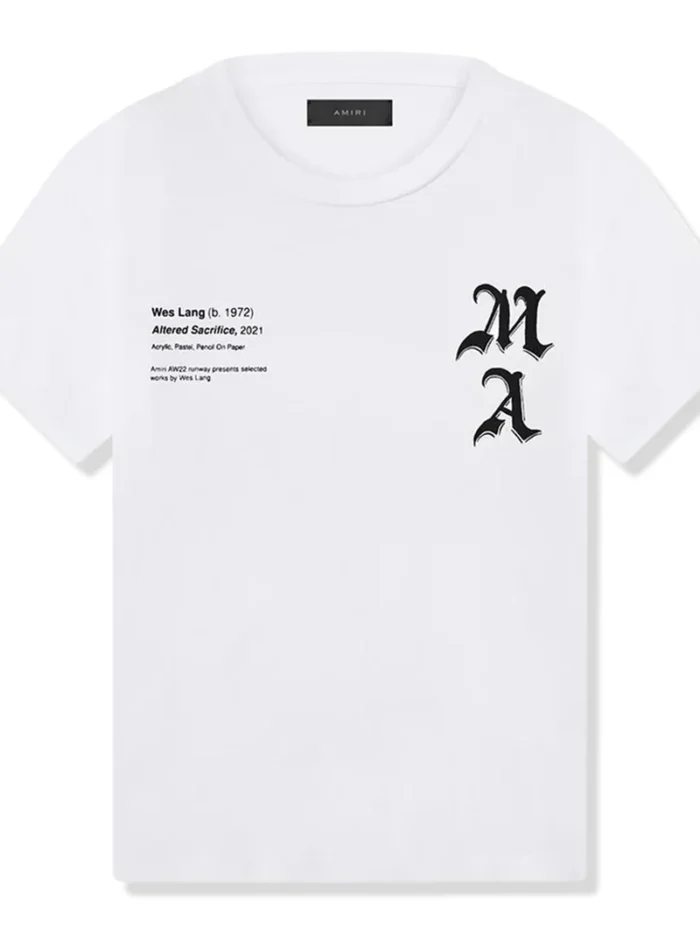 Amiri Wes Lang Checker Skull White T Shirt