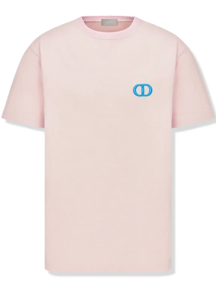 Dior CD Icon Relaxed Fit Cotton Pink T Shirt