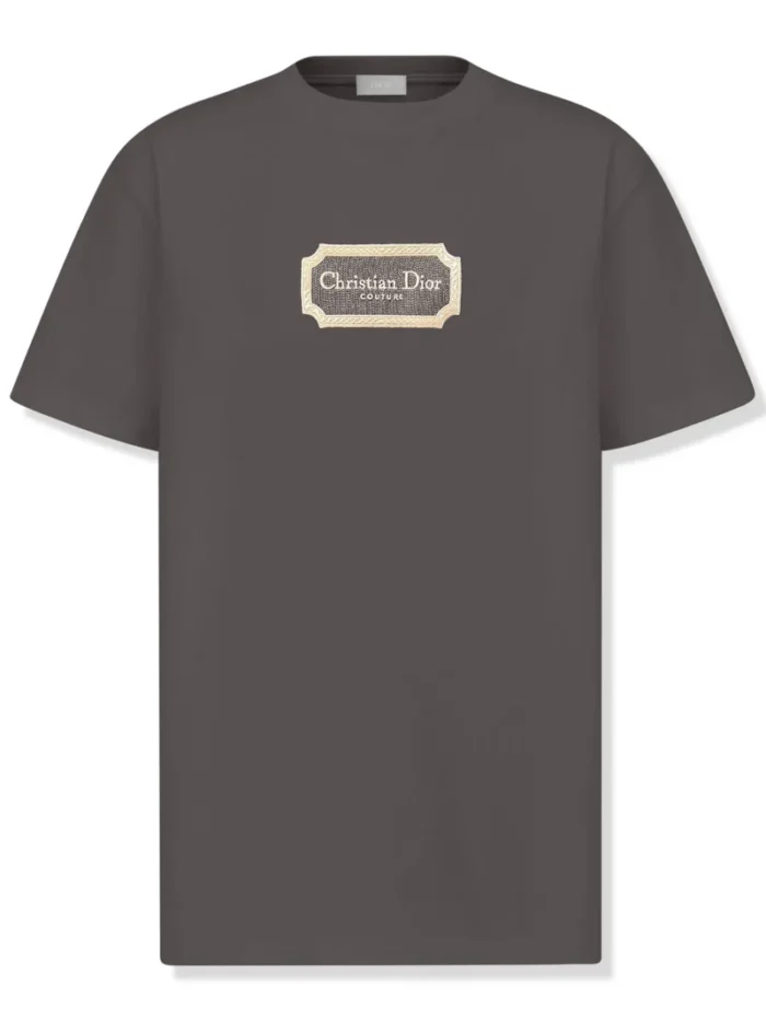 Dior Couture Relaxed Fit Cotton Charcoal T Shirt