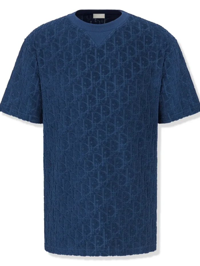 Preloved - Dior Oblique Towelling Blue T Shirt